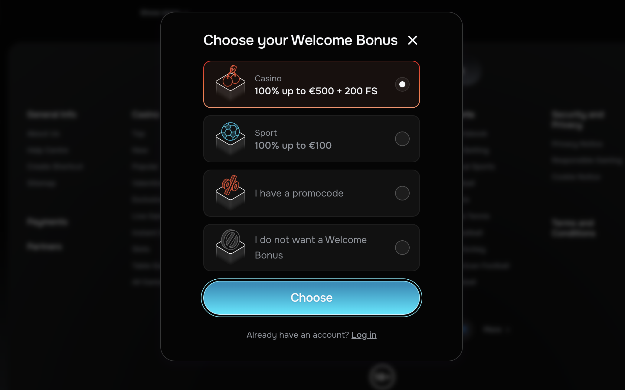 Revolution Casino registration