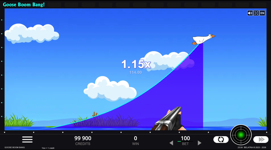 Goose Boom Bang crash game by Belatra Games