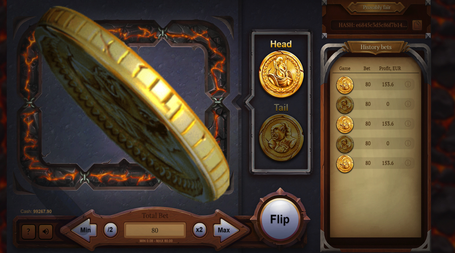 Heads or Tails demo coin flip